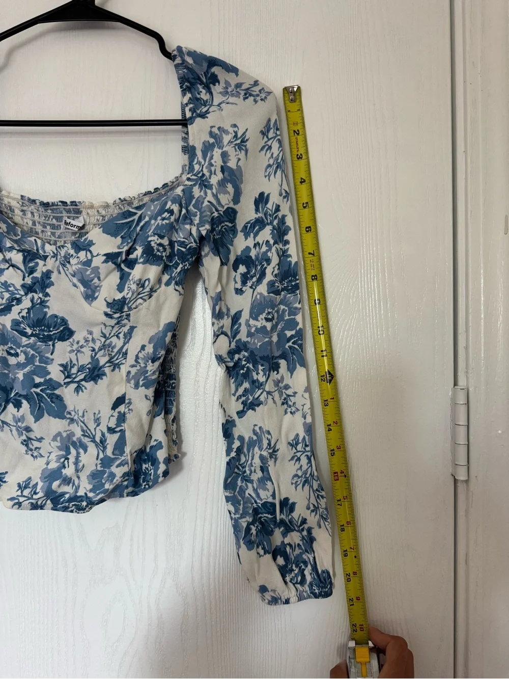 Reformation Floral Square Neck Long Sleeve Top - Picture 4 of 6